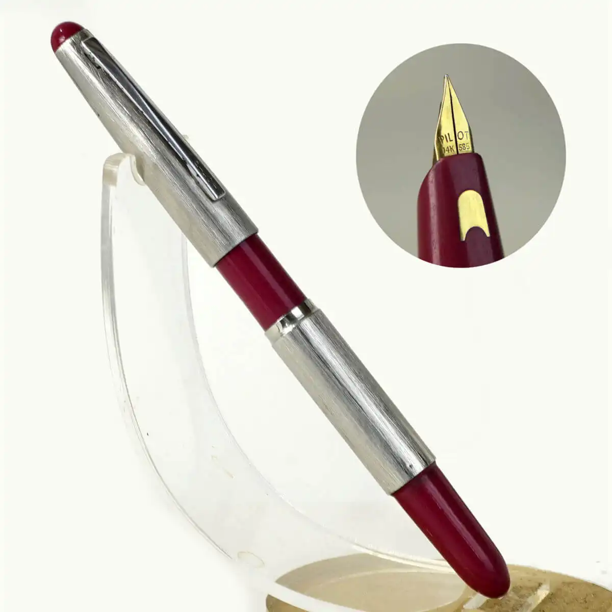 Buy vintage pilot telescopic Long short fountain pen with 14K gold