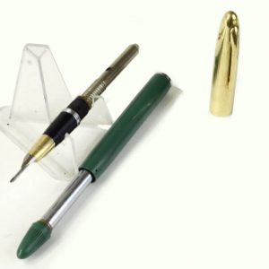 vintage-sheaffer-crest-snorkel-forest-green-fountain-pen-14K-solid-gold-Fine-nib-USA