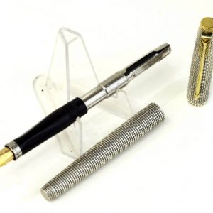 vintage-parker-75-sterling-silver-fountain-pen-14K-solid-gold-Fine-nib-USA-made