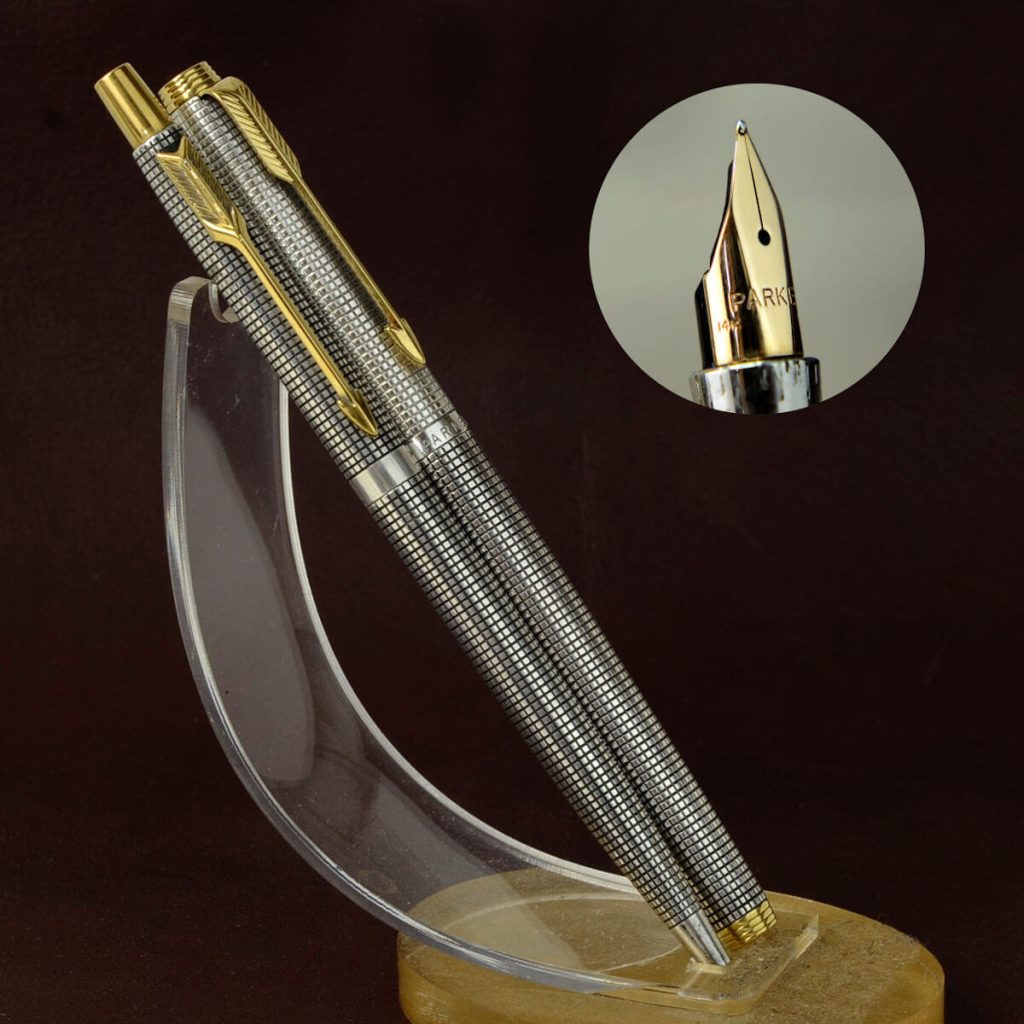 Buy parker 75 sterling silver set of fountain pen and ballpoint with ...