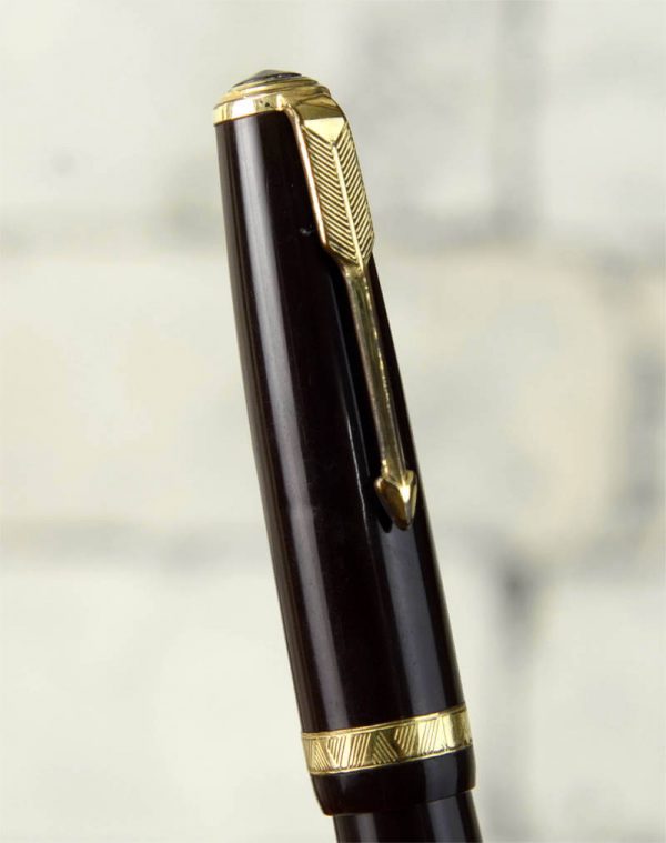 Buy parker duofold button filler fountain pen 14K sold gold F nib online