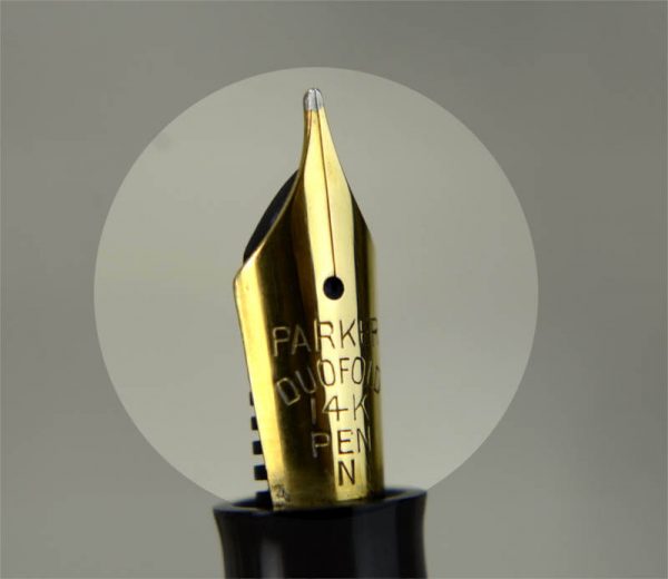 Buy parker duofold button filler fountain pen 14K sold gold F nib online