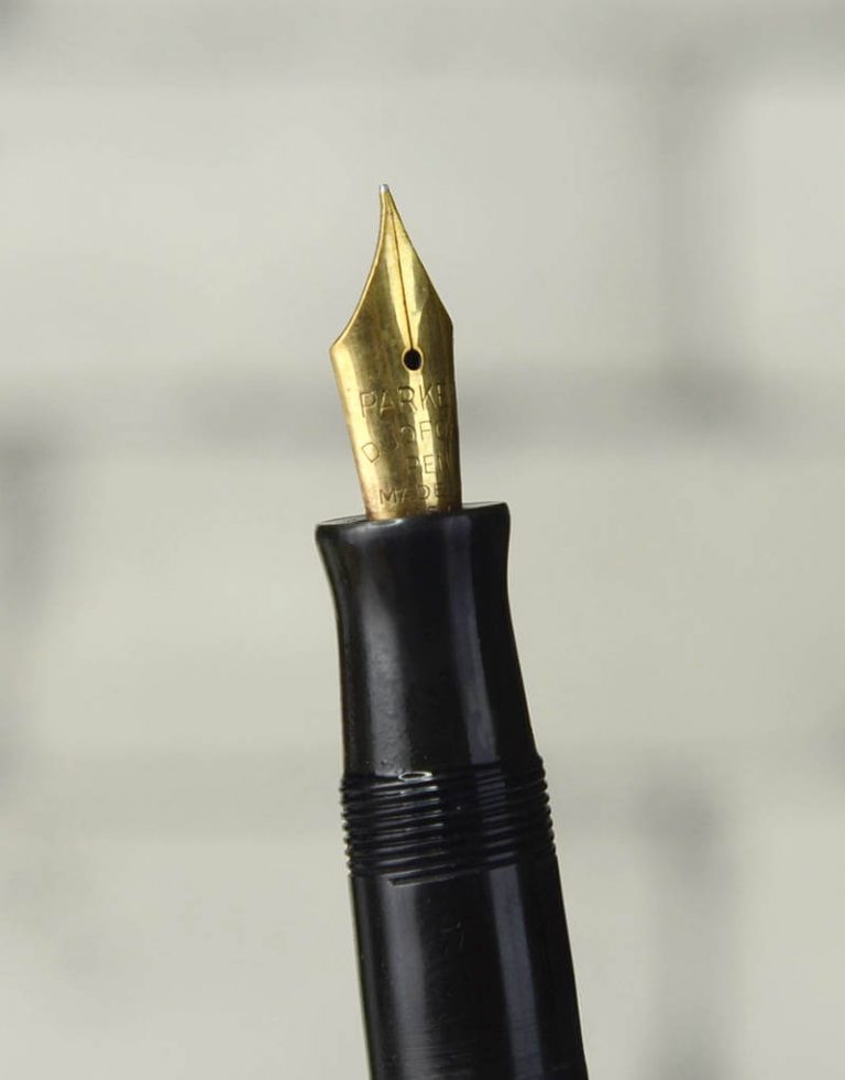 Buy parker duofold button filler fountain pen 14K sold gold F nib online