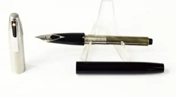 Vintage Sheaffer imperial 440 black barrel fountain pen - inlaid steel F nib - Used - Image 2