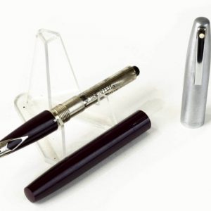 vintage-sheaffer-imperial-440-burgundy-fountain-pen-inlaid-steel-Broad-nib-Australia