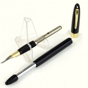 vintage sheaffer snorkel black fountain pen 14K solid gold Fine nib USA sheaffer snorkel