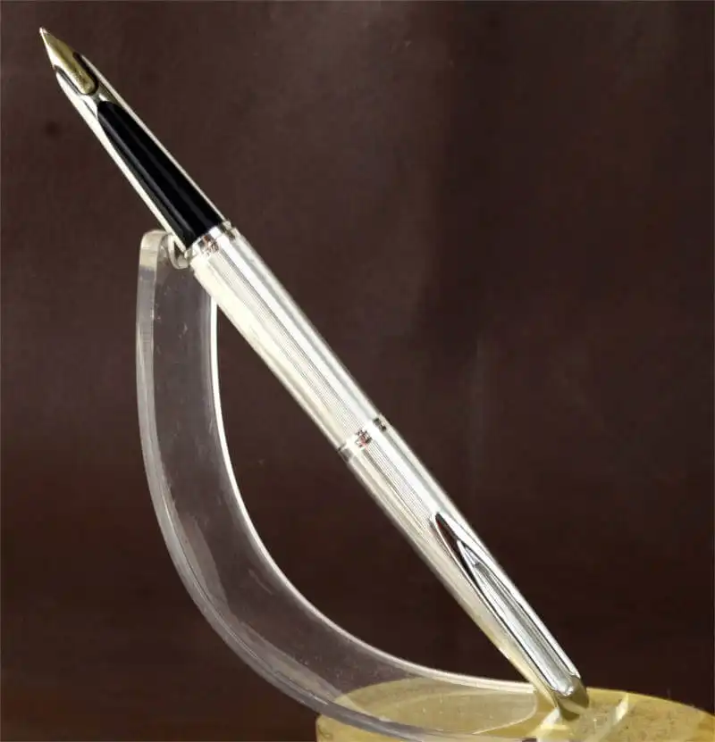 Buy online waterman silver moire fountain pen with18K gold medium nib