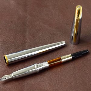 cross-ATX-fountain-pen-gold-trim-steel-Medium-nib-USA