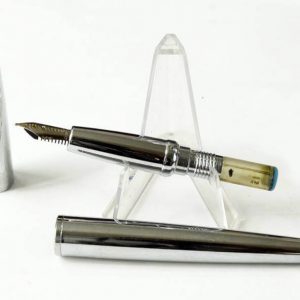 cross-Atx-bright-chrome-barrel-fountain-pen-steel-Medium-nib-USA