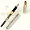parker sonnet tartan silver chiseled barrel fountain pen with 18K solid gold M nib - Super Mint - Image 2