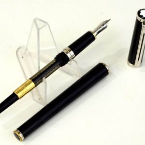 vintage-montblanc-noblesse-oblige-black-barrel-fountain-pen-14K-Solid-gold-Medium-nib-germany