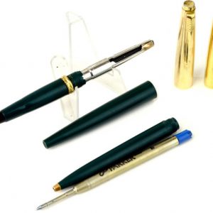 vintage-parker-45-fountain-pen-ballpoint-14K-solid-gold-Medium-nib-USA