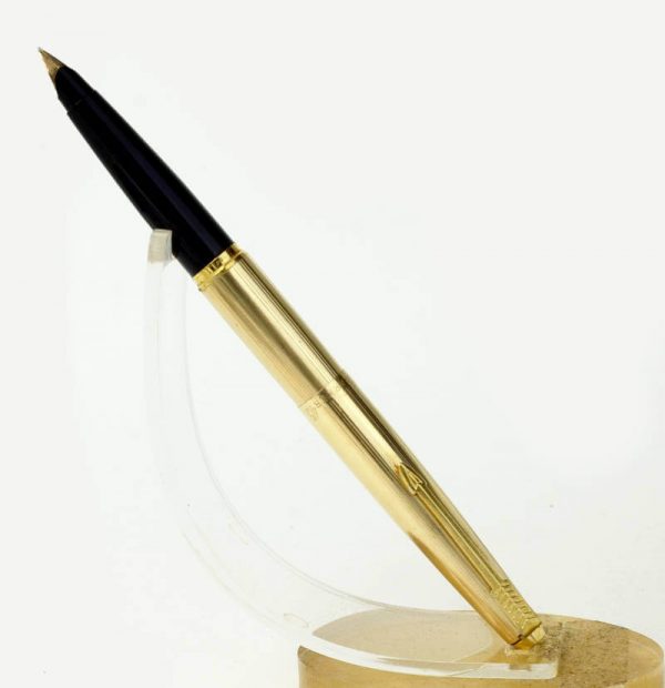 Parker 45 insignia gold filled barrel fountain pen with 14K gold medium nib