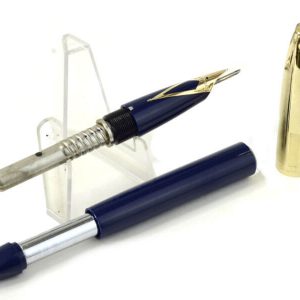 vintage-sheaffer-PFM-V-snorkel-blue-fountain-pen-14K-solid-gold-Medium-nib-USA