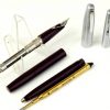 Vintage Sheaffer Imperial 440 burgundy barrel fountain pen and ballpoint set inlaid F nib - Clean - Image 2