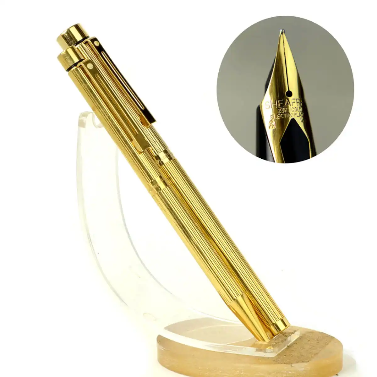 buy Sheaffer Targa gold rolled set of fountain pen and ballpoint