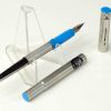 Vintage pilot birdie brushed chrome fountain pen with steel F nib - NOS - Image 2