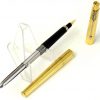Vintage parker international classic golden fountain pen with plated M nib - Image 2