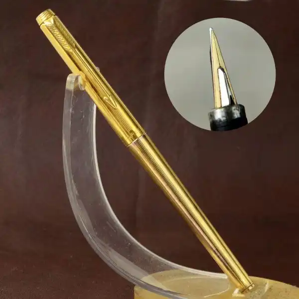 Vintage parker 180 fountain pen with gold filled barrel 14K F and M dual nib - Used