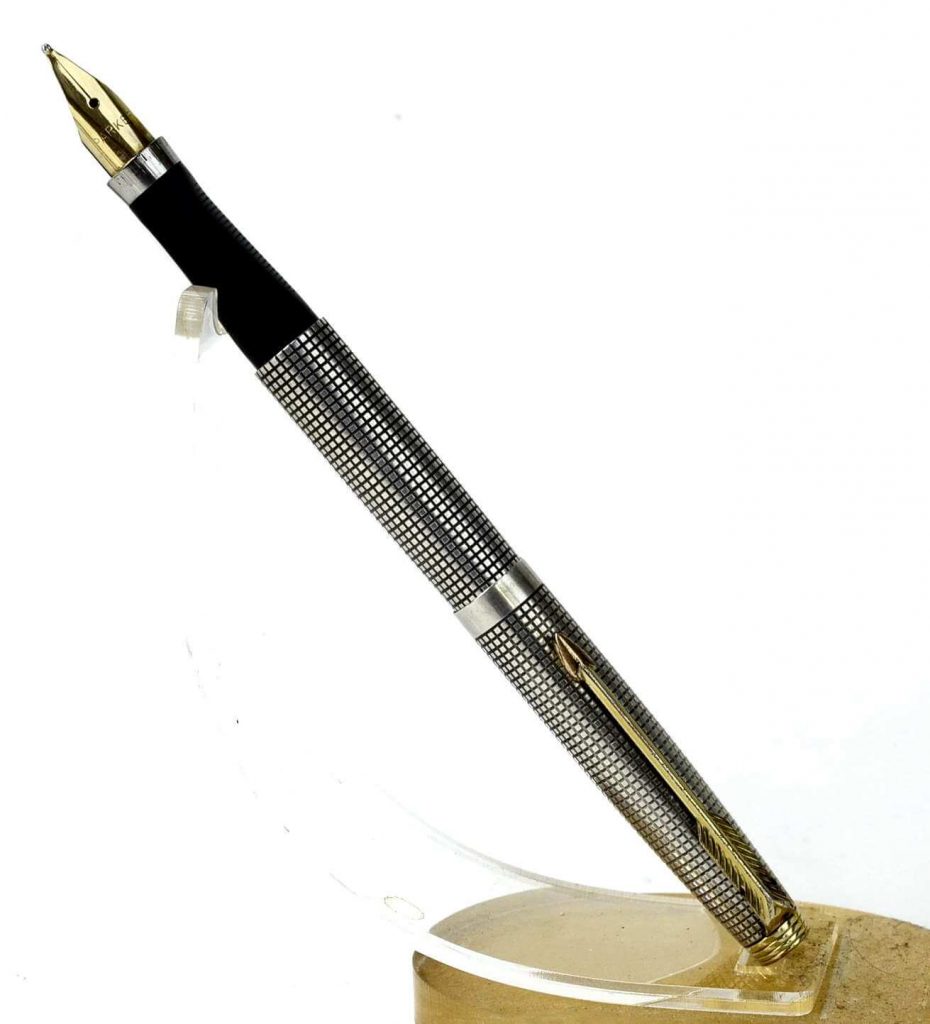 Vintage parker 75 sterling silver fountain pen with 14K gold fine nib