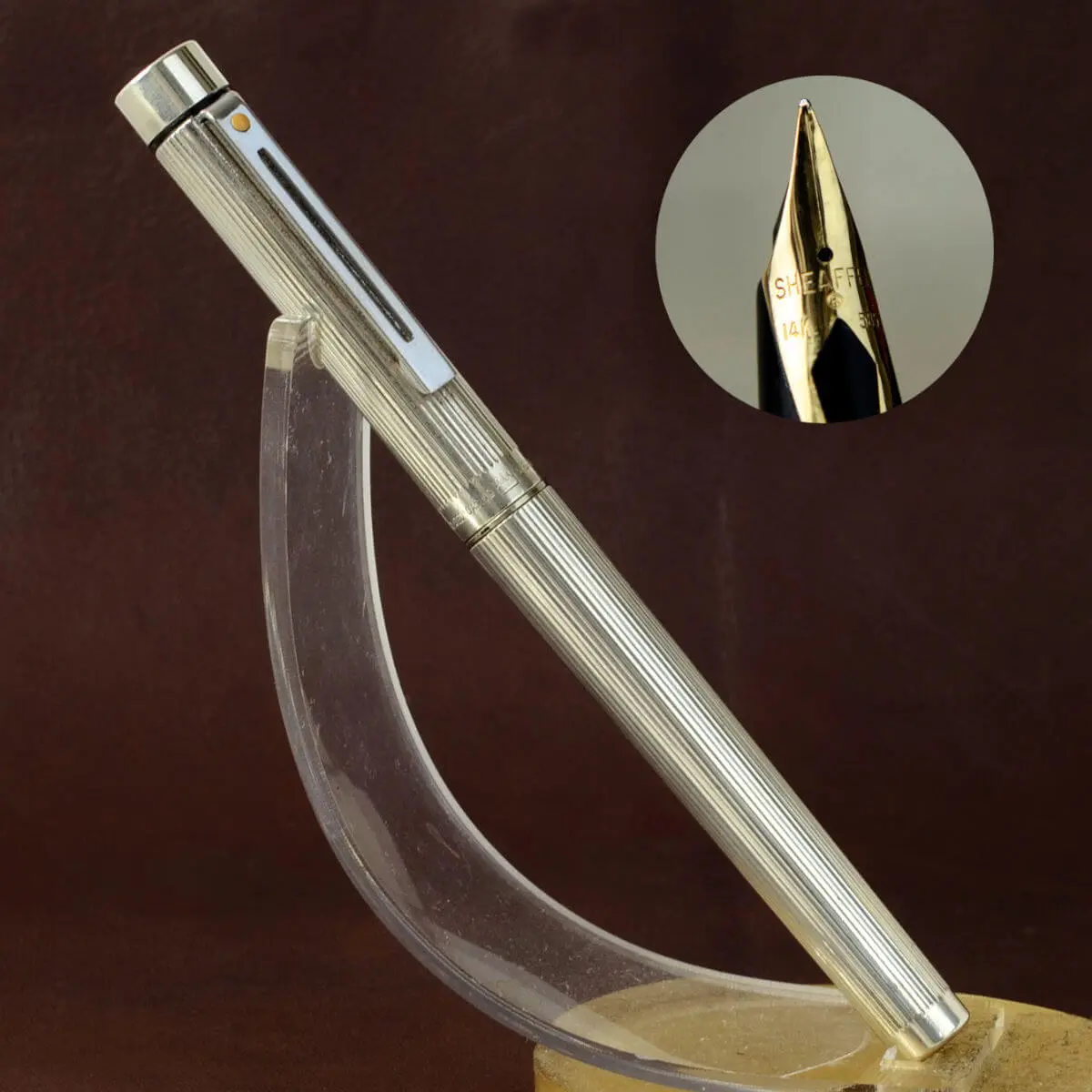 Stylo Plume Sheaffer Targa Vintage - Argent Sterling 925 & Plume En Or 14K - Occasion De Collection