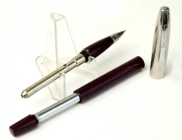 Vintage Sheaffer Imperial touchdown II burgundy fountain pen - triumph F nib - Image 2
