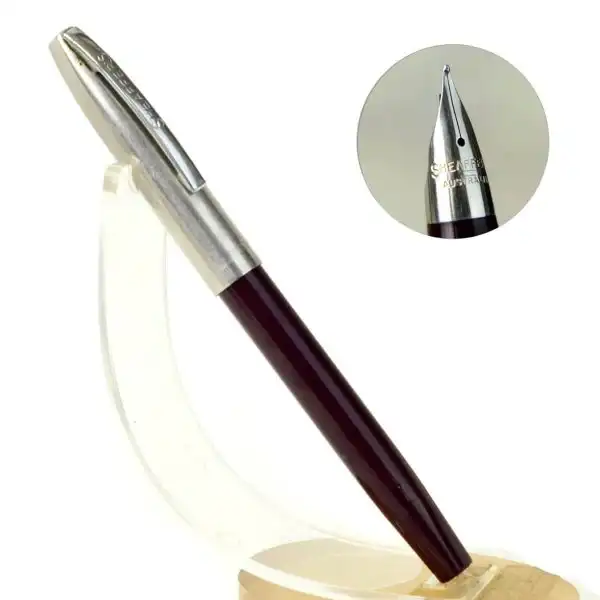 Vintage Sheaffer Imperial touchdown II burgundy fountain pen - triumph F nib