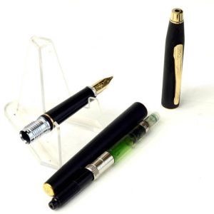 cross-century-black-gold-barrel-fountain-pen-23KGP-plated-Medium-nib-Ireland