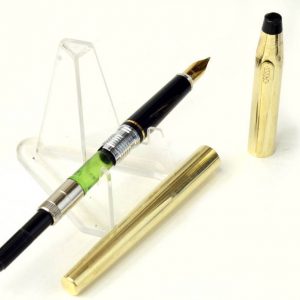 cross-century-gold-filled-barrel-fountain-pen-23KGP-plated-Medium-nib-USA