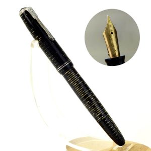 Vintage Parker vacumatic tiger eye fountain pen 14K solid Gold F nib - Used
