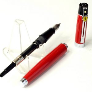 sheaffer-ferrari-red-barrel-fountain-pen-steel-Medium-nib
