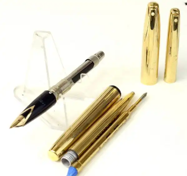 Vintage Sheaffer Imperial 777 fountain pen and ballpoint  with 14K solid gold inlaid M nib - Clean - Image 2