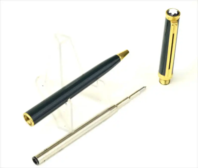 Vintage montblanc noblesse ballpoint green gold trim ballpoint pen - super mint - Image 2