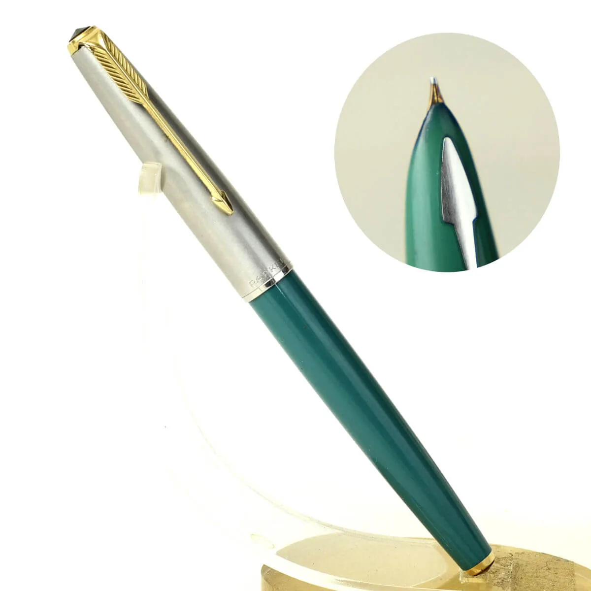 Buy parker 61 teal green barrel capillary fountain pen 14K gold M nib
