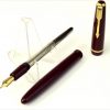 Vintage parker duofold burgundy fountain pen - 14 Karat gold left oblique B nib - Clean - Image 2