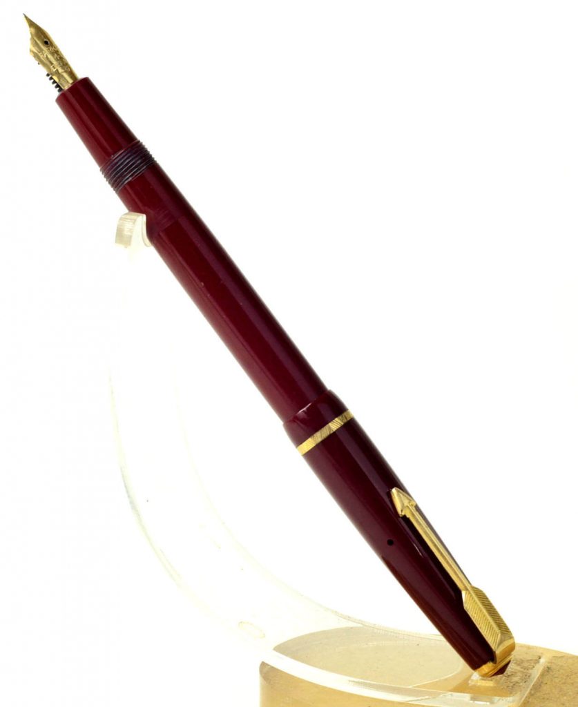 Buy vintage parker slimfold burgundy fountain pen with 14K gold M nib