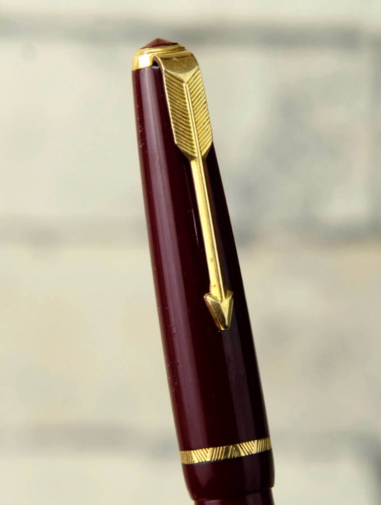 Buy vintage parker slimfold burgundy fountain pen with 14K gold M nib