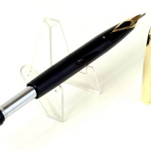vintage-sheaffer-PFM-V-black-fountain-pen-14K-solid-gold-fine-nib-USA