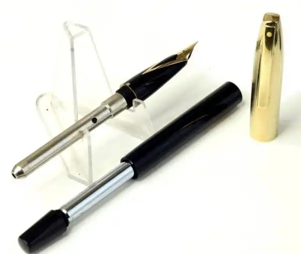 Vintage Sheaffer Imperial touchdown VIII black fountain pen 14K solid gold F nib - Used - Image 2