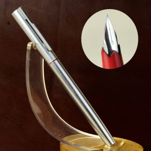Vintage waterman graduate satin steel fountain pen with Steel M nib - Used