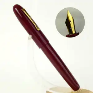 Vazir bordeaux premium acrylic jumbo barrel fountain pen with plated M nib – New