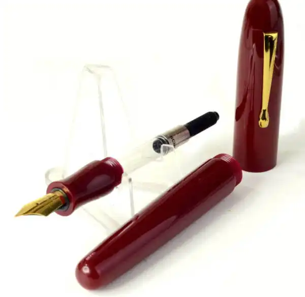 Vazir bordeaux premium acrylic jumbo barrel fountain pen with plated M nib - New - Image 2