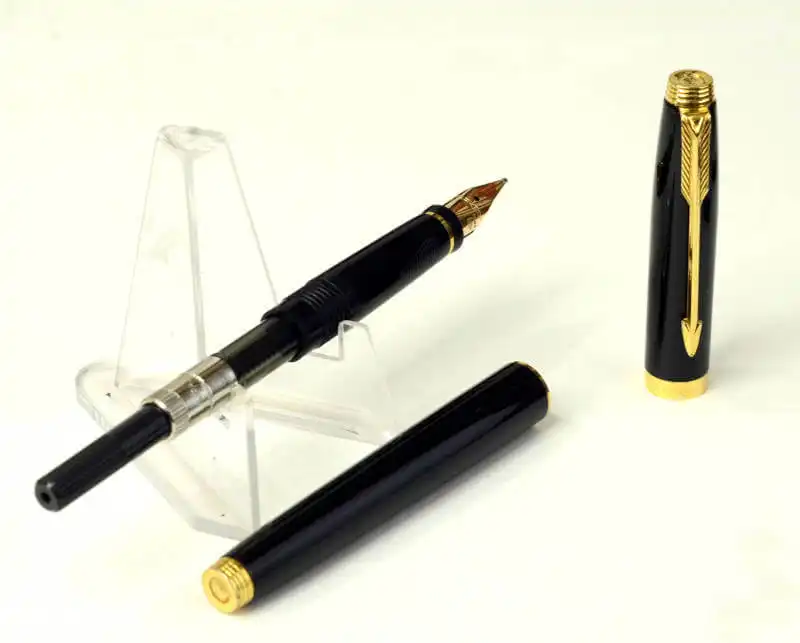Buy parker 75 lacquer black barrel fountain pen with 14K gold M