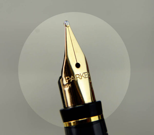 Buy parker 75 lacquer black barrel fountain pen with 14K gold M nib - NOS