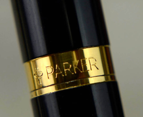 Buy parker 75 lacquer black barrel fountain pen with 14K gold M nib - NOS