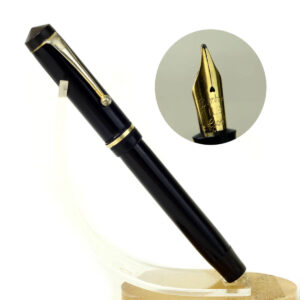 Antique burnham 60 button filler fountain pen with 14K solid gold M nib - Used