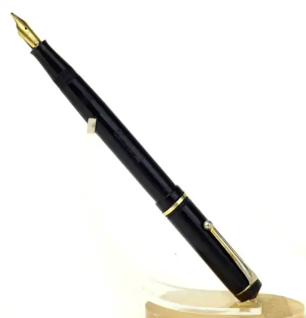 Antique burnham 60 button filler fountain pen with 14K solid gold M nib - Used - Image 2