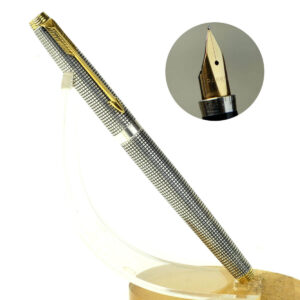 Vintage parker 75 sterling silver fountain pen 14Karat Gold F nib - Mint
