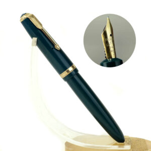 Vintage parker duofold english black fountain pen - 14 Karat gold M nib - Used