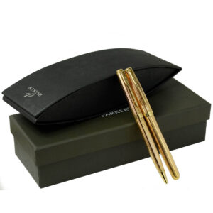 Parker sonnet cascade golden fountain pen and ballpoint set 18K solid gold M nib - NOS Boxed pc